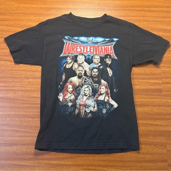 WWE Black WrestleMania Graphic T-Shirt - Picture 1 of 3